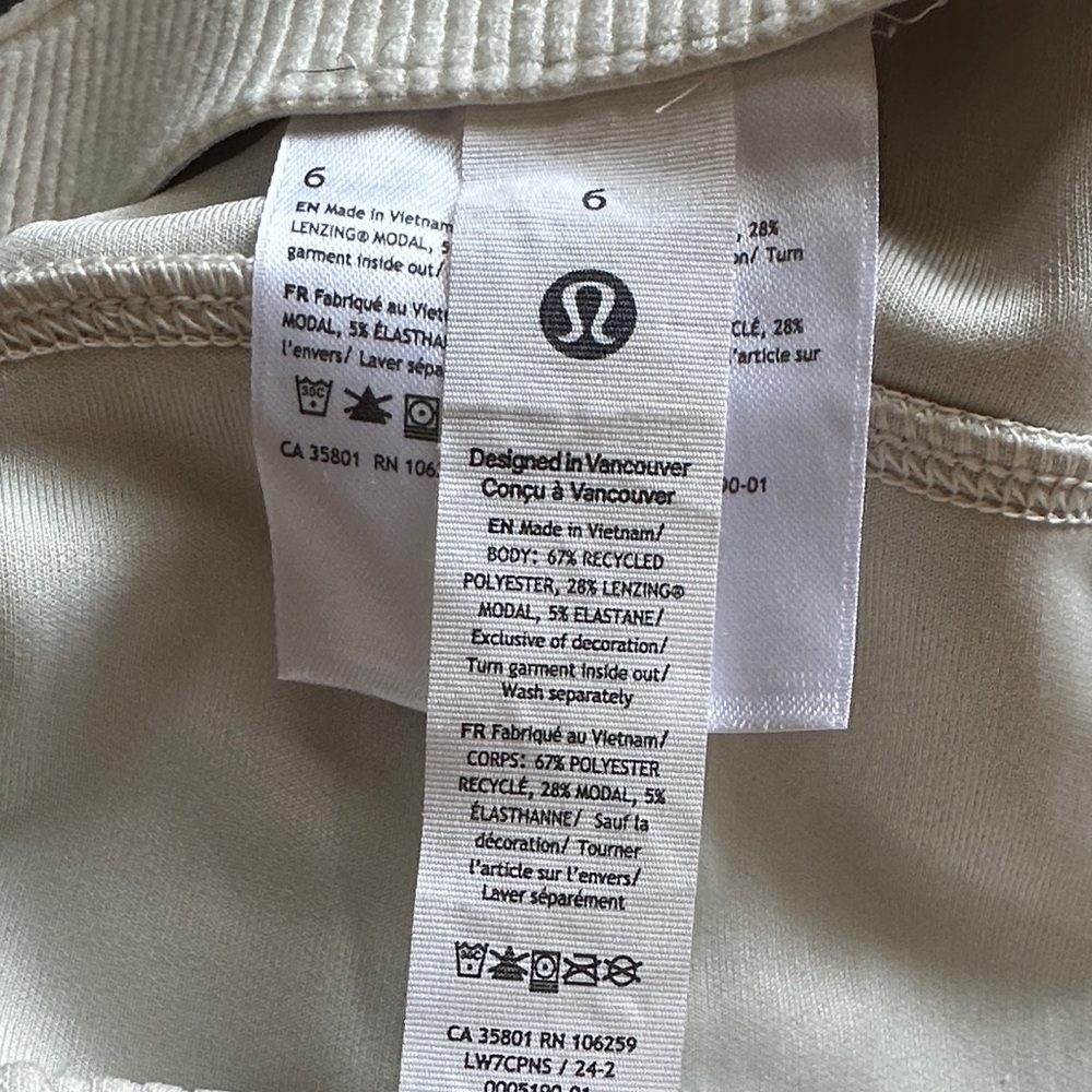 lululemon athletica Ribbed High-Waist Shorts — Cream - Picture 5 of 5